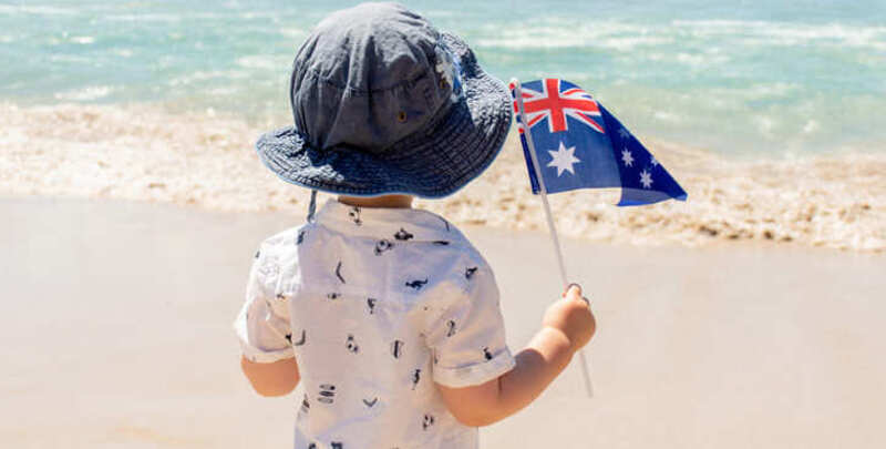 A child enjoying Australia Day