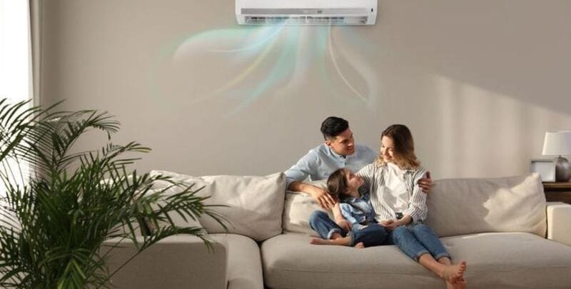 Family enjoying air conditioning